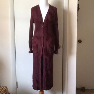 Full length button up sweater